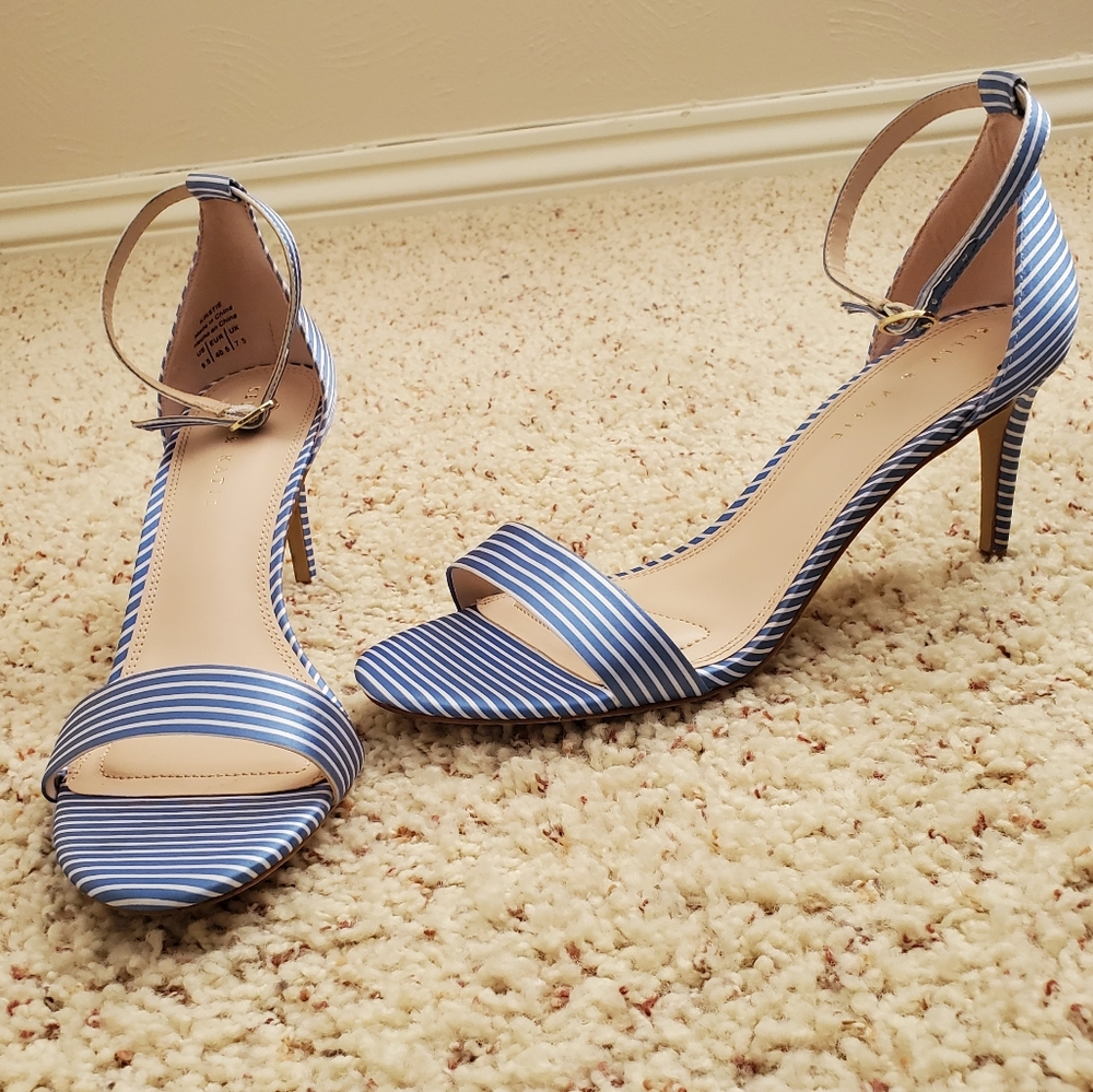 Kelly and Katie Kirstie Light Blue & White Heels - Picture 3 of 8